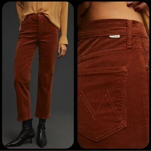 Mother The Tomcat Ankle Hopscotch Brown Corduroy Pants 26